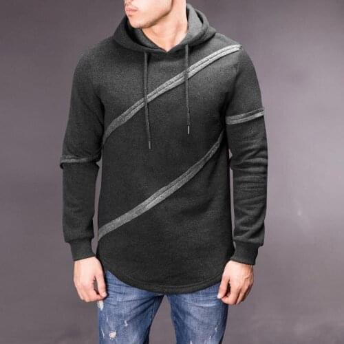 Hoodies men sweatshirt Hooded splice Solid color Hip hop tide Cool Autumn Winter Fleece harajuku hoodie male fashion
