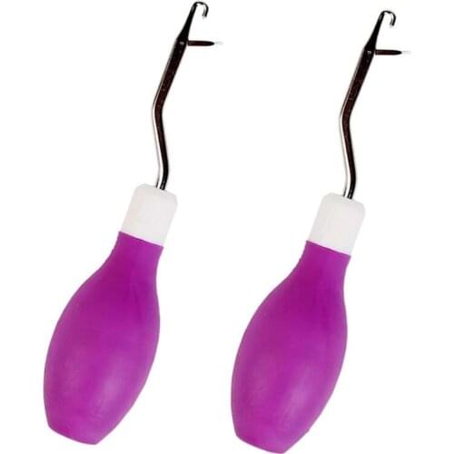 Nonvor 2 Pack Latch Hook Crochet Needle Kit Knitting Needles Crochet Set Braid with Handle Making DIY Crafts