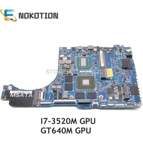 NOKOTION MB CN-08RKPN 8RKPN For Dell XPS 15 L521X Laptop Motherboard QBL00 LA-7851P SR0MU I7-3520M HM77 GT640M 2GB Main board