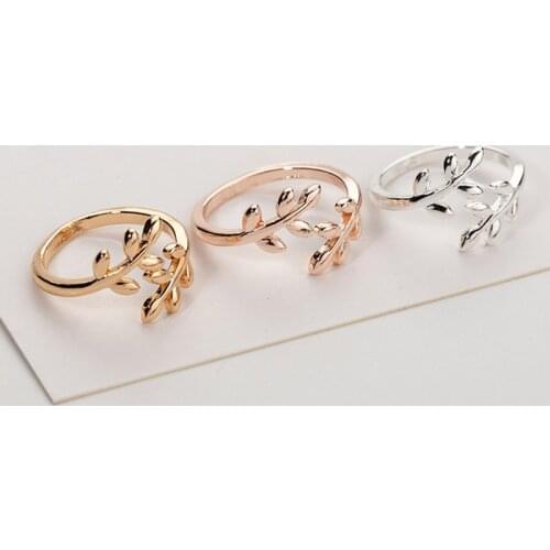 Korean New Leaf Ring Silver-plated Adjustable Fashion Ring Ladies Jewelry Hypoallergenic Women Ring