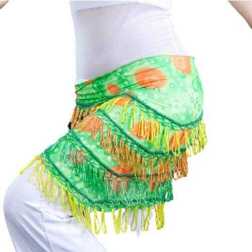 New Multi-color Women Belly Dance hip scarf Heavy Beaded Waist Chain Stage Performance Hip dancing Scarf