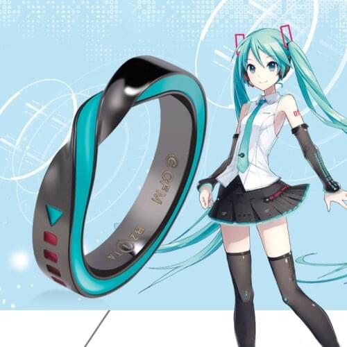 Anime Hatsun Miku 925 Silver Music Ring Multi Wearing Ways Ring Free With Chain For Women Men Jewelry Gifts