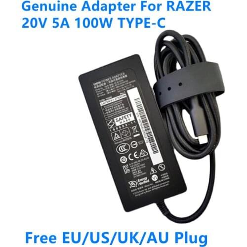 Genuine 20V 5A 100W TYPE-C RC30-0310 RC30-03100100 15V 3A Power Supply AC Adapter For RAZER 100W Laptop Charger