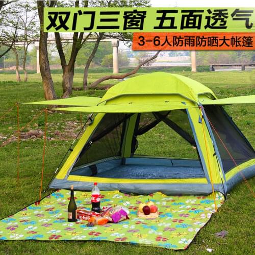FLYTOP Camping Tent 3-4 person Summer Outdoor Equipment Single Family Tourism Beach Tents Three Season Waterproof Tent