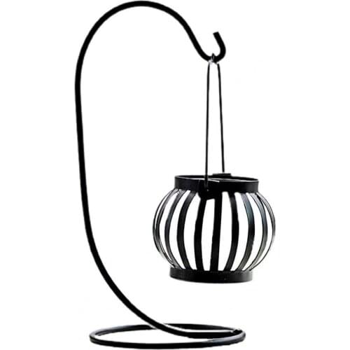 Candlestick Hollow Lantern Shape Wrought Iron Decorative Candle Holder Portable Stable Base Table Candlelight Stick Home Decor