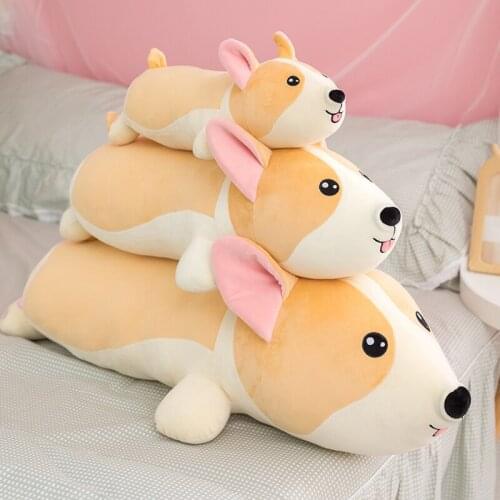 40 / 60 / 80cm Cute Soft Puppy Plush Stuffed Toy Decoration Childrens Pillow Lying Down Girlfriend Birthday Gift