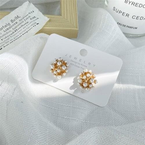 Korean Explosion Pearl Stud Earrings for Women New Unusual Earrings 2021 Trend Fashion Jewelry Statement boucle oreille femme