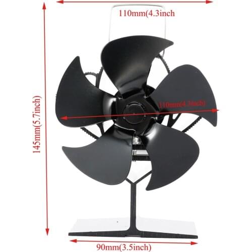 Fireplace Fan Thermo-electric Auto-rotating Five-blade Stove High-efficiency Free Assembly Heat-driven Household Heating Tools