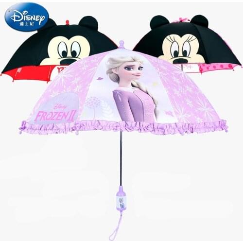 Disney Portable Frozen Kids Umbrella Children Mickey Parasol Windproof Rain Umbrella Easy Opening Folding Gifts