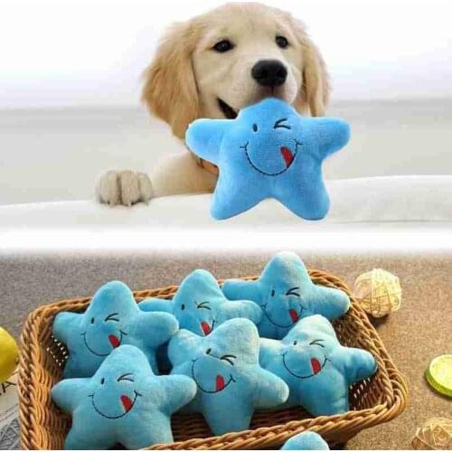 1pcs Plush Vocal Toy Cartoon Five-pointed Star Doll Pillow Soft Stuffed Plush Toy For Dog Chew Toys