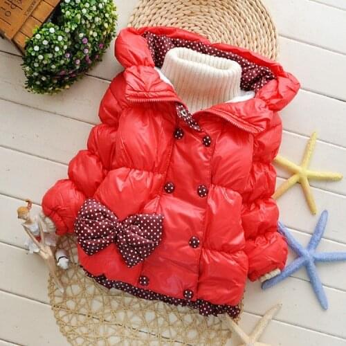 2021 Girls Autumn Winter Coat Kids Fleece Coat Cotton Padded Jackets Toddler Girl Winter Coats Baby Girls Clothes with Bow