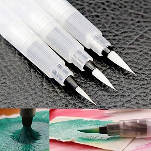 [3 Sizes] Soft Water Brush Pen Paint Reusable for Watercolour Beginners Calligraphy
