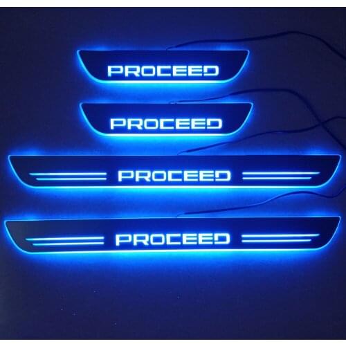 4pcs moving led lights pedal scuff plate threshould door sill for KIA proceed 2019 2021 exterior Accessories car accessories