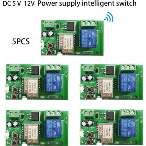 5pcs DC 5V 32V WiFi Smart Switch diy Relay Module Smart Home via ios Android phone remote control Automation Modules
