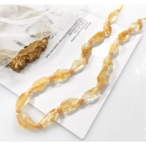 8-13 x 20-30mm Natural Beads High Quality Citrine Faceted Irregular Shape Stone Gemstone Pendant For Jewelry DIY Unique