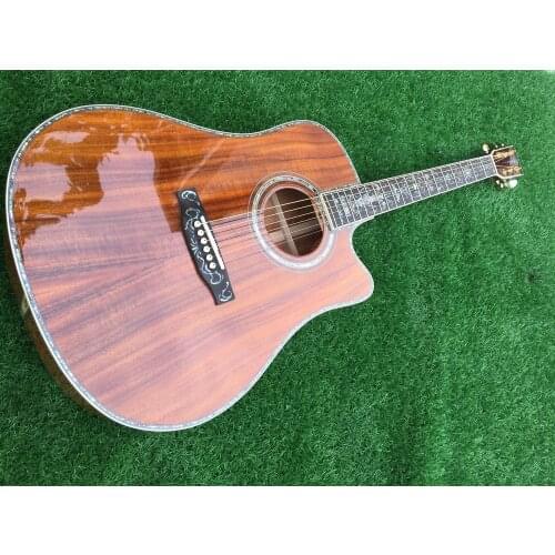 Cutaway acoustic guitar koa acoustic electric guitar handmade all real abalone single cut acoustic guitar free shipping acoustic