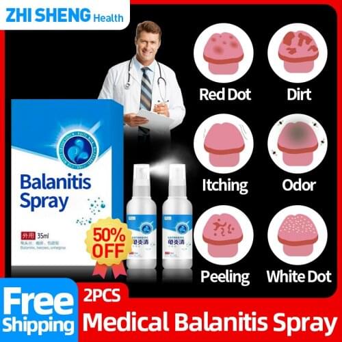 Balanitis Antibacterial Liquid Medical Treatment Penile Genital Herpes Antipruritic Spray Syphilis Inflammation Remove Odor