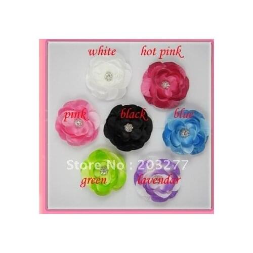 Free shipping!24pcs/lot 6cm New double color lotus flowers shoe clip