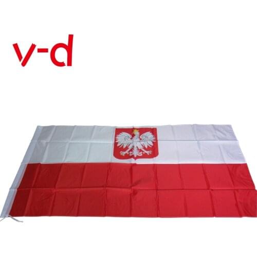 Free shipping xvggdg The Poland Flag Polyester Flag 5*3 FT 150*90 CM High Quality Cheap Price In-kind Shooting