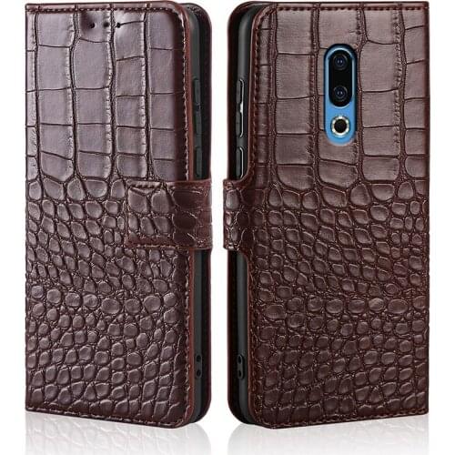 Phone Case for Meizu 16 16th Case Crocodile texture leather flip Case for Meizu 16 Plus Case Cover