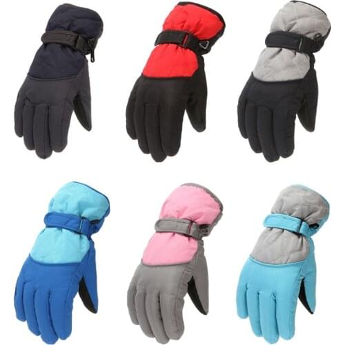 Kids Child Winter Thicken Warm Mountain Snowboard Ski Gloves Waterproof Mittens Dropshipping