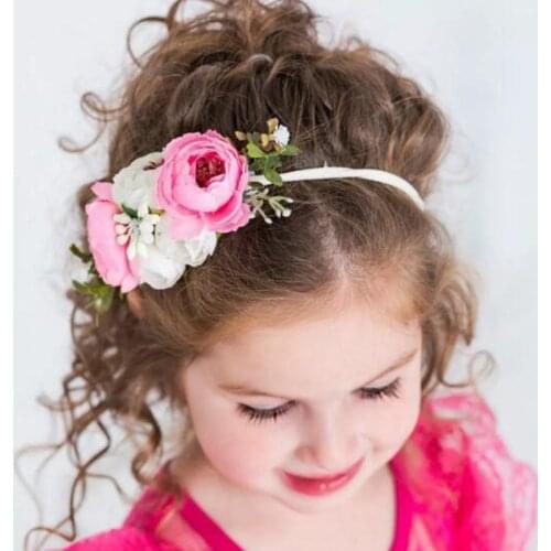 Simulation Flower Elastic Headband Princess Hairbands Hair Ornament Children Kid Baby Photo Props Wedding Party Hair Accessories