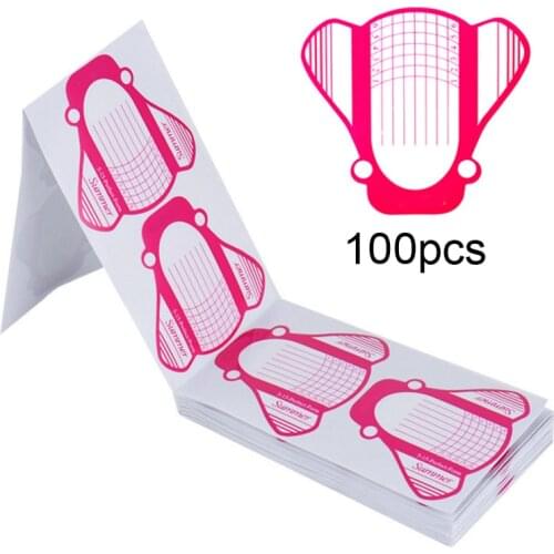 High Quality 100pcs/roll Insect Nail Form Mold Nail Art Guide Form Acrylic Tips Gel Extension Sticker Nail Polish Curl Stencil