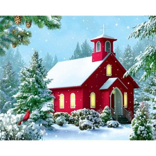 GATYZTORY DIY Picture By Numbers Kits For Adults Children HandPainted Unique Gift Snow House Oil Painting By Number 40x50 Frame