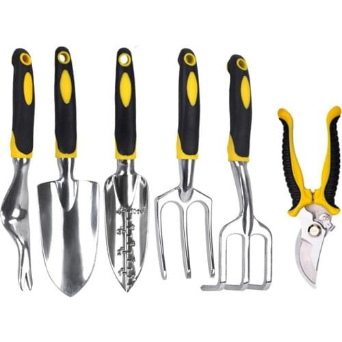Hot sell 6pcs/lot gardening tools,planting flowers and vegetables,pruning shears,shovel, rake,fork,weeding,root removal