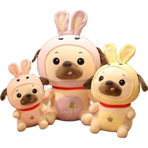30/45/55/75cm Cartoon Lying Plush Stuffed Dog Big Toys Sand Dog Doll Lovely Animal Christmas Birthday Gift Plush Pillow