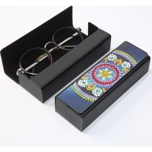 DIY Special Shaped Diamond Painting Glasses Storage Box Leather Sunglasses Storage Case Diamond Craft Container Box Gift