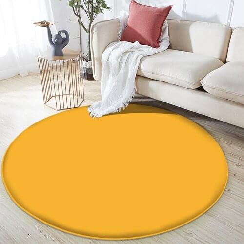 Round Flannel Non-slip Carpet Pure Color Absorbent Sofa Carpet Bedroom Living Room Carpet Childrens Yoga Decorative Mat