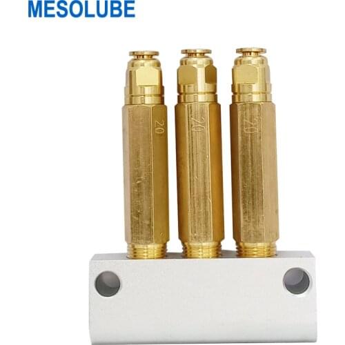 Mesolube 3-outlet Pressurized Grease Distributor Lubricant Metering Devices for Pressure-relief Single-line Lubrication System