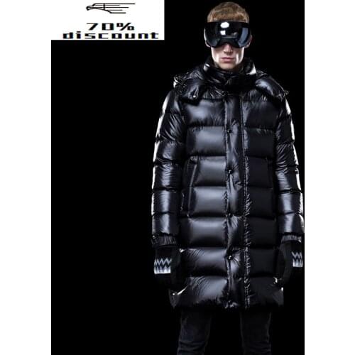 Mens Down Jacket Long Winter Coat Thick Warm Puffer Goose Down Jacket Men Clothes 2020 Hooded Plus Size Coats KJ3225