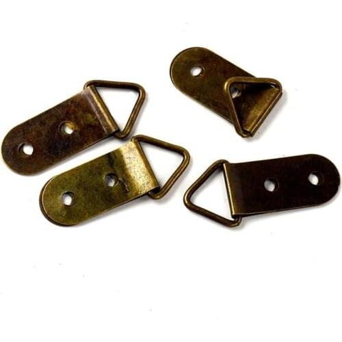 Frame Tone Picture Wall Mount Triangle Photo Hook 10Pcs/Set D Ring Bronze Hanger