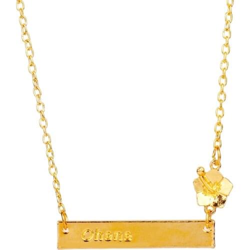 2018 New Fashion Jewelry You are my ohana Flower Necklace Charms Chain Pendants CHoker Necklaces for Women Gifts