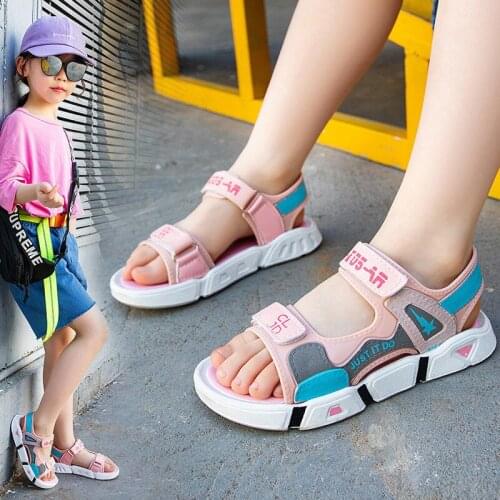 2021 Summer New Soft Non-Slip Beach Shoes Open Childrens Sandals Wild Boys Girls Student Kids Shoes