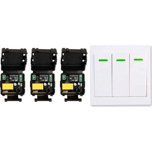 New digital Remote Control Switch AC220V 3* Receiver Wall Transmitter Wireless Power Switch 315MHZ Radio Controlled Switch Relay
