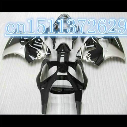 Dor-Hot-selling silver black full Fairing for KAWASAKI ZX6R 00-02 ZX-6R 2000-2002 ZX 6R 636 00 01 02 2000 2001 2002 body kit D