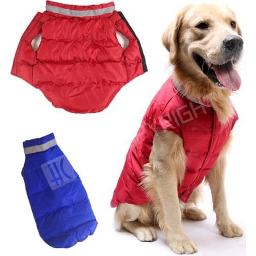Blue/Red Pet Dog Cat Clothes Soft Padded Coat Vest Fleece Down Jacket Puppy Small Dog Coat Waterproof Warm Vest Jacket Polyester