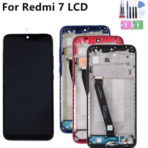 Original 6.26" Xiaomi Redmi 7 LCD with frame Display Screen+Touch Screen Panel Digitizer Assembly 1520*720 Redmi7 lcd Display