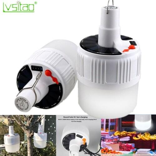 Outdoor Wireless Rechargeable Led Solar Bulb Led Night Market Camping Emergency Bulb Lamp 5modes Dimmerable Waterproof 24/42led