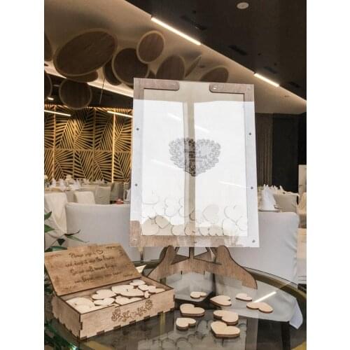 Personalized Wedding Guest Book with Transparent Acrylic Unique Drop Heart Guestbook Alternatives