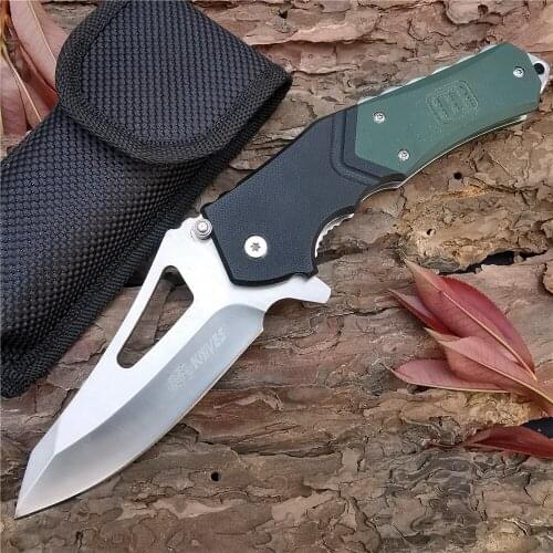 Outdoor Tactical Camping Hunting Survival Pocket Quick Folding Knife Hunt 8CR13 Blade G10 Handle Utility Fruit Knives EDC Tool