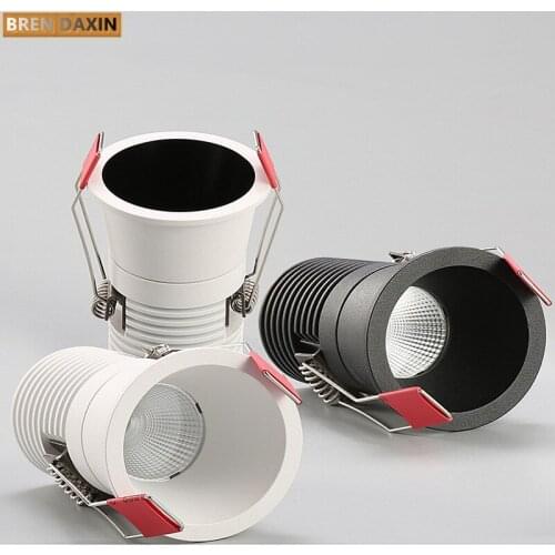 Dimmable embedded COB Downlight AC90V-260V 5W 7w 9W Recessed Led ceiling lamp Spot light Indoor lighting