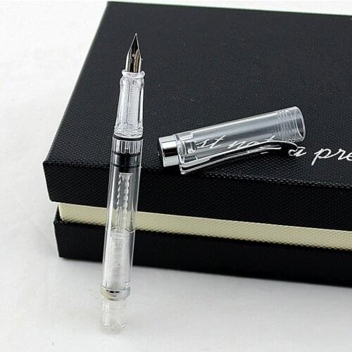 High quality student Fountain Pen Transparent Piston Fountain Pen Demonstrator Fountain Pen