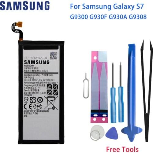 SAMSUNG S7 Phone Battery EB-BG930ABE 3000mAh For Samsung GALAXY S7 G9300 G930F G930A G9308 SM-G9300 Free Tools Original AKKU