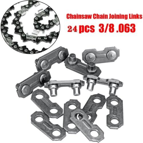 Chainsaw Chain Joiner Link Stainless Steel Chain Joint For Joinning 3/8 .063 Chains For Woodworking Chainsaw Parts 24Pcs/Set