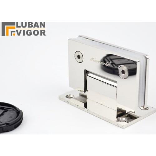 Solid stainless steel bathroom folder Bathroom glass clamp/Hinge,Glossy/mirror surface ,90 degrees,hardware for wall install
