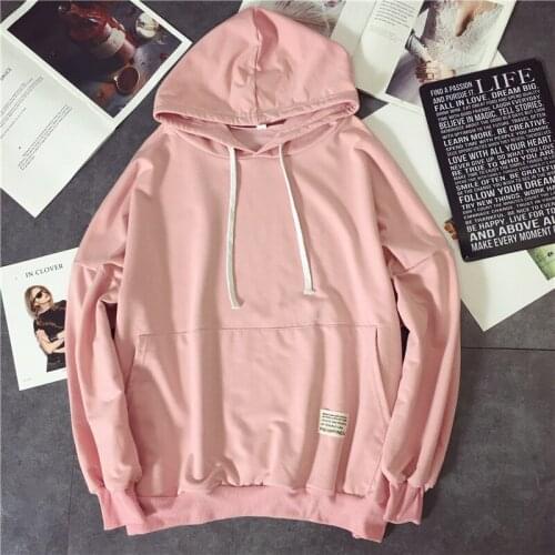 Hoodies Women Korean Style Harajuku Long Sleeve Sweatshirts Womens BF Loose Leisure Elegant Female Simple Girls
